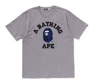 BAPE Lux Sport Pattern College Tee Gray