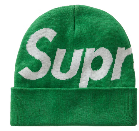 Supreme Big Logo Beanie Beanie FW23 Green 10073374884033