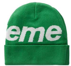 Supreme Big Logo Beanie Beanie FW23 Green 10073374884033