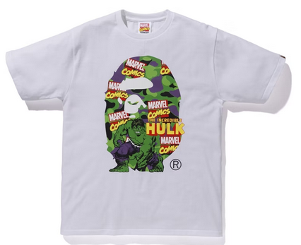 BAPE x Marvel Camo The Hulk Tee White