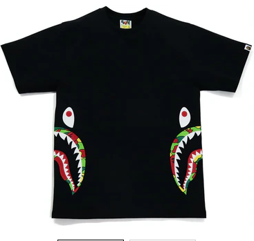 BAPE Sta Camo Side Shark Tee Black/Multi – Pure Soles PH