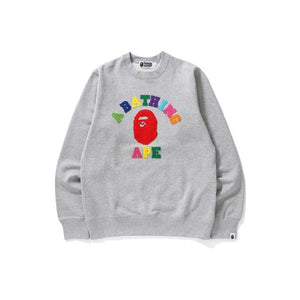 Bape Crewneck Felt Patch Grey