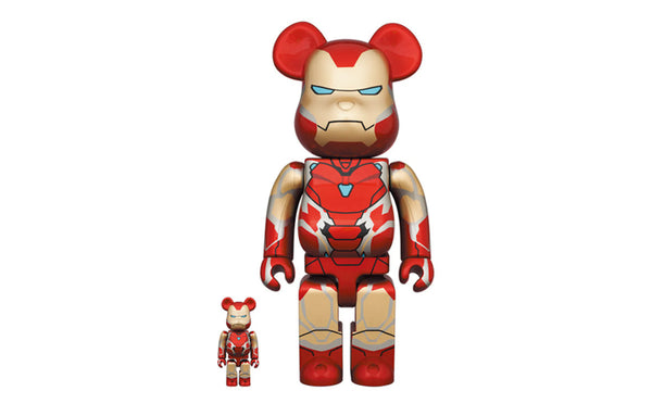 MEDICOM TOY - BE@RBRICK IRON MAN MARK 85 100％ &amp; 400％×3 Medicom Toy BE@RBRICK IRON MAN MARK85 CHROME Ver. 100% 400