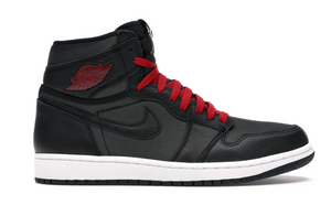 Jordan 1 Retro High Black Satin Gym Red