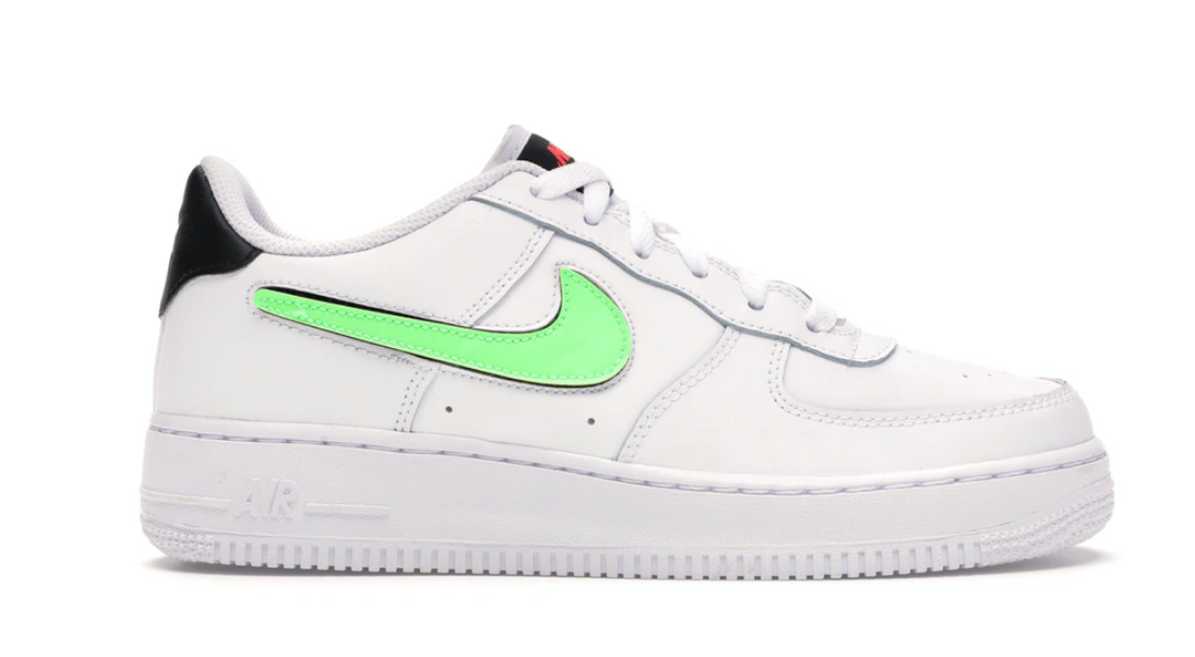 Nike Air Force 1 Low Removable Swoosh White Green Strike GS 6693719376065