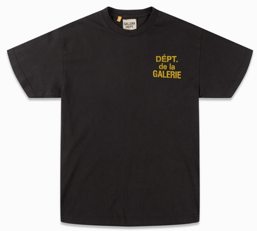 GALLERY DEPT. Men's Black French Print Cotton T-shirt