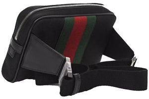 Gucci Web Belt Stripe Fanny Pack Black