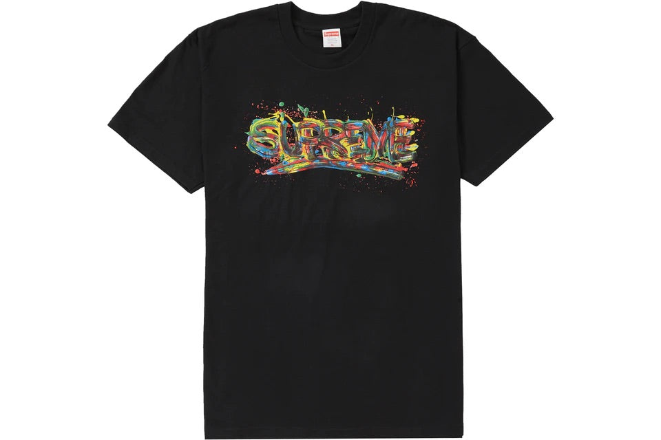 Supreme Paint Logo Tee Black