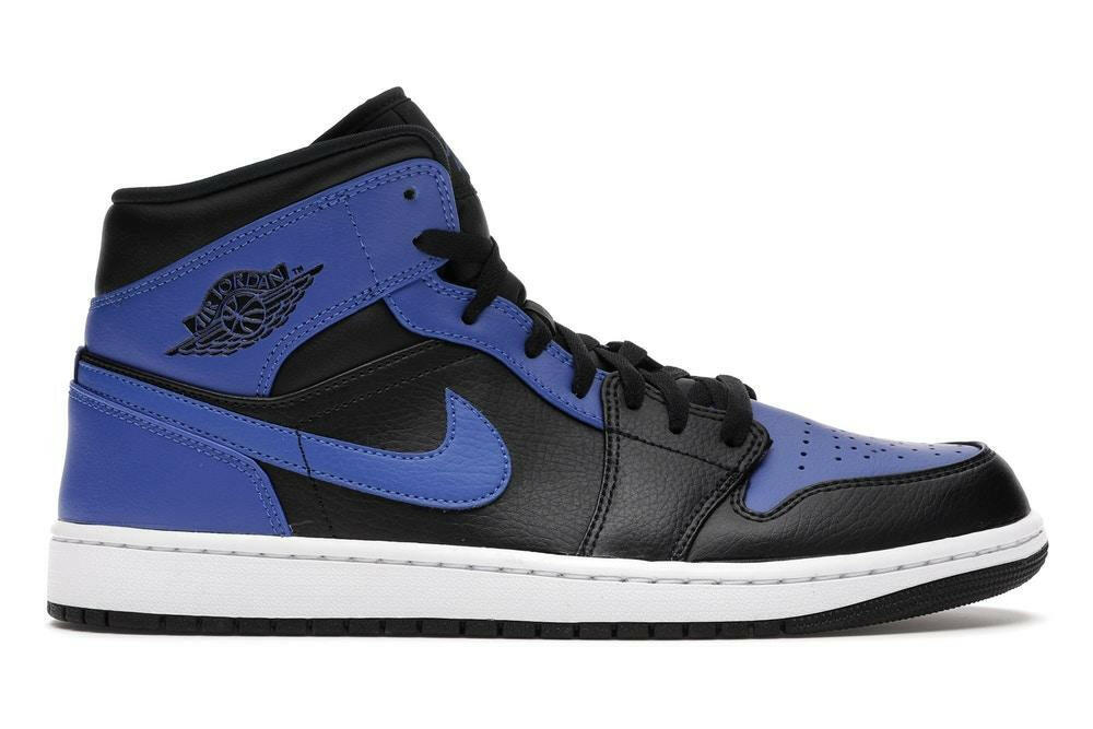 Jordan 1 Mid Black Royal Tumbled Leather - Pure Soles PH