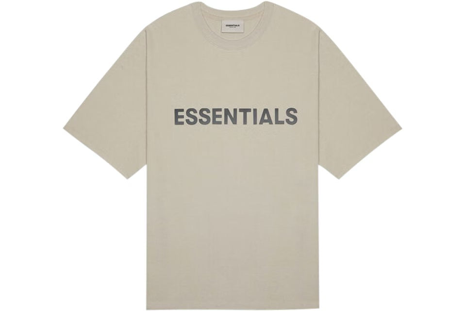 Fear of God Essentials Boxy T-Shirt Applique Logo String tan