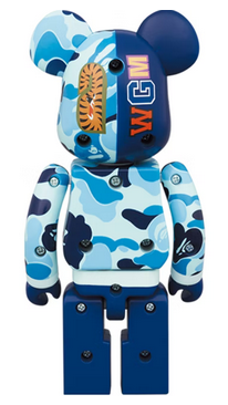 Bearbrick x BAPE ABC Camo Shark Chogokin 200% Blue